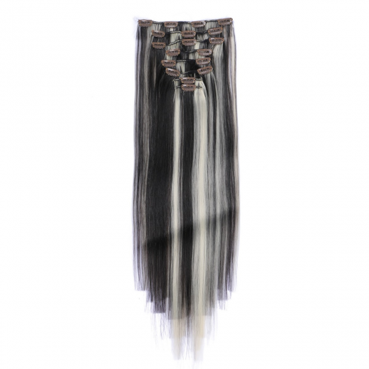 #H4/613 Gestrhnt - Clip-In Hair Extensions / 8 Tressen / Haarverlngerung XXL Komplettset 60 cm - Glatt