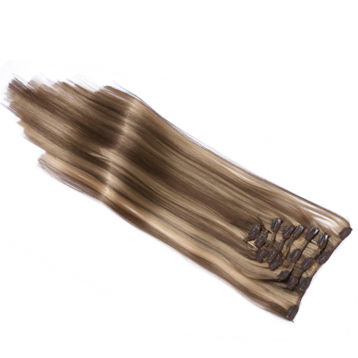 #H10/16 Gestrhnt - Clip-In Hair Extensions / 8 Tressen / Haarverlngerung XXL Komplettset 50 cm - Glatt