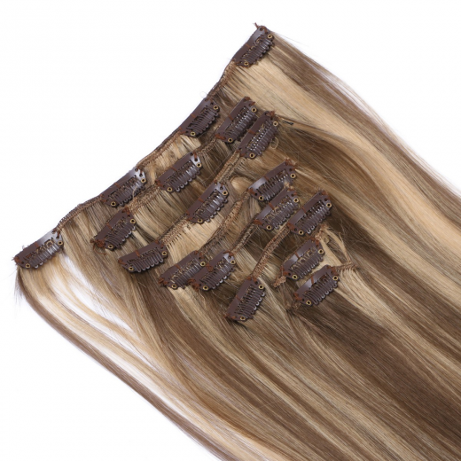 #H10/16 Gestrhnt - Clip-In Hair Extensions / 8 Tressen / Haarverlngerung XXL Komplettset 60 cm - Glatt