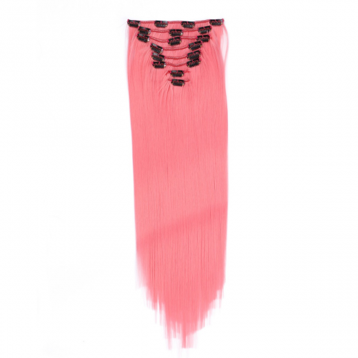 #Pink - Clip-In Hair Extensions / 8 Tressen / Haarverlngerung XXL Komplettset 60 cm - Gewellt