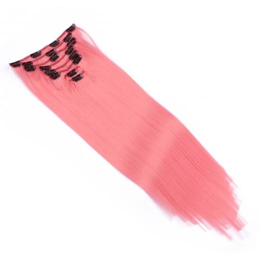 #Pink - Clip-In Hair Extensions / 8 Tressen / Haarverlngerung XXL Komplettset 60 cm - Gewellt