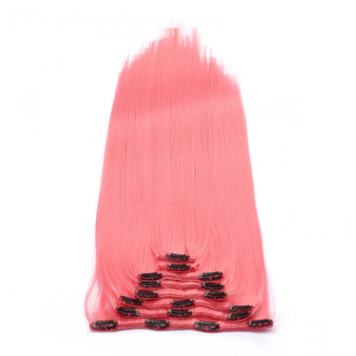 #Pink - Clip-In Hair Extensions / 8 Tressen / Haarverlngerung XXL Komplettset 60 cm - Gewellt