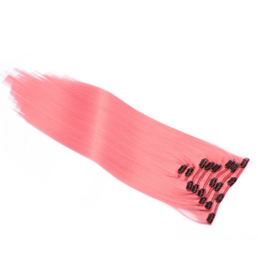 #Pink - Clip-In Hair Extensions / 8 Tressen / Haarverlngerung XXL Komplettset 60 cm - Gewellt