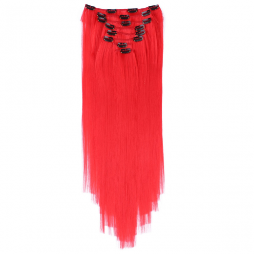 #Red - Clip-In Hair Extensions / 8 Tressen / Haarverl�ngerung XXL Komplettset 60 cm - Gewellt