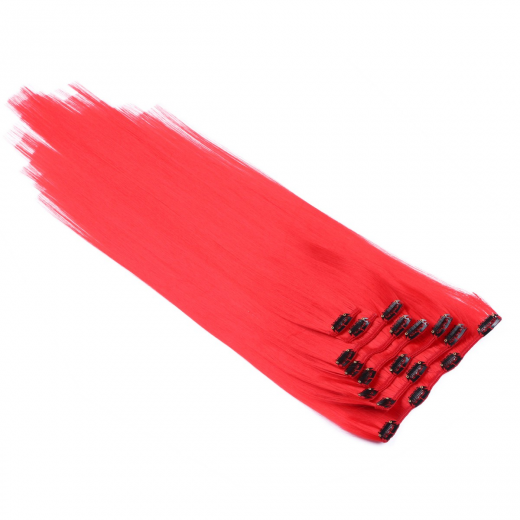 #Red - Clip-In Hair Extensions / 8 Tressen / Haarverl�ngerung XXL Komplettset 60 cm - Gewellt