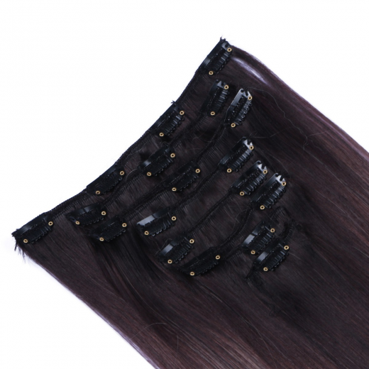 #T4/613 Ombre - Clip-In Hair Extensions / 8 Tressen / Haarverlngerung XXL Komplettset 60 cm - Glatt