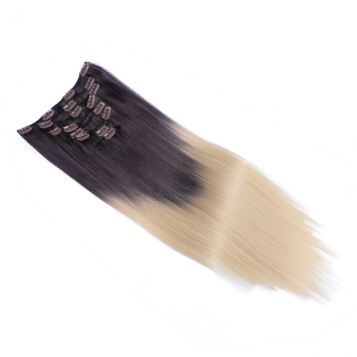 #T4A/24 Ombre - Clip-In Hair Extensions / 8 Tressen / Haarverlngerung XXL Komplettset 50 cm - Glatt