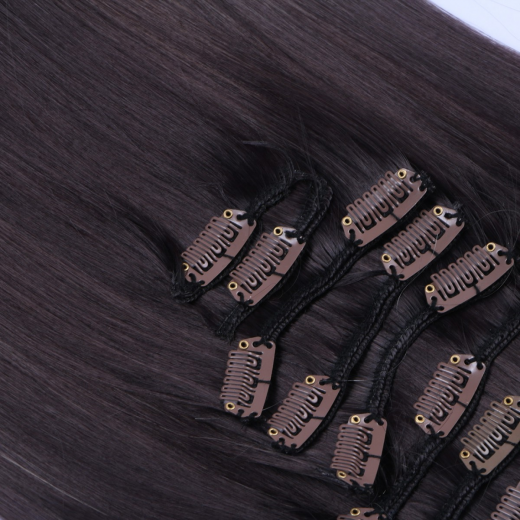 #T4A/24 Ombre - Clip-In Hair Extensions / 8 Tressen / Haarverlngerung XXL Komplettset 50 cm - Glatt