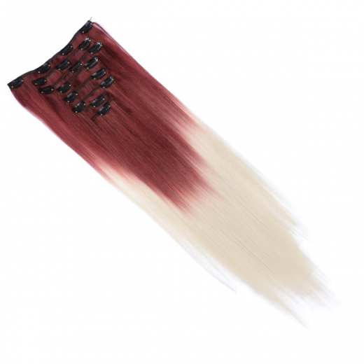 #T30/613 Ombre - Clip-In Hair Extensions / 8 Tressen / Haarverlngerung XXL Komplettset 60 cm - Gewellt