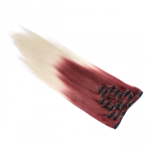 #T30/613 Ombre - Clip-In Hair Extensions / 8 Tressen / Haarverlngerung XXL Komplettset 60 cm - Gewellt
