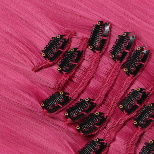 #Violett - Clip-In Hair Extensions / 8 Tressen / Haarverlngerung XXL Komplettset 60 cm - Gewellt