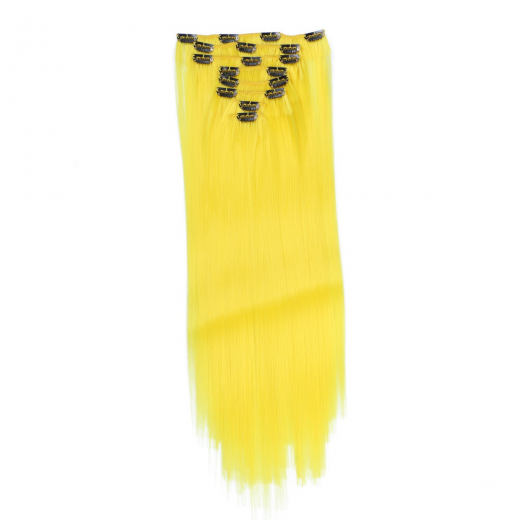 #Yellow - Clip-In Hair Extensions / 8 Tressen / Haarverlngerung XXL Komplettset 60 cm - Gewellt