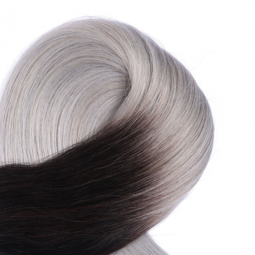 10 x Tape In - 1b/Silver Ombre - Hair Extensions - 2,5g - NOVON EXTENTIONS 50 cm