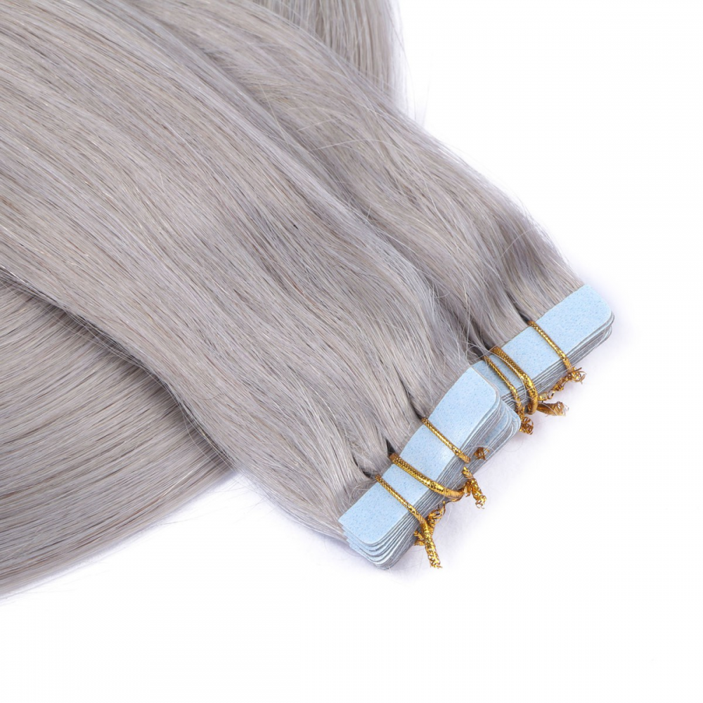 10 x Tape In Silver Hair Extensions 2,5g NOVON EXTENTIONS 40