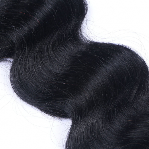 10 x Tape In - 1 Schwarz - GEWELLT Hair Extensions - 2,5 g - NOVON EXTENTIONS