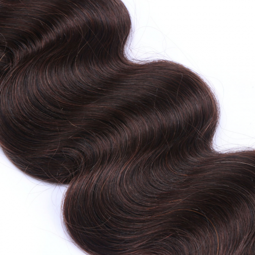Tape Extensions #2 Dunkelbraun gewellt &ndash; 100 % Echthaar
