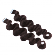 10 x Tape In - 2 - Dunkelbraun - GEWELLT Hair Extensions...