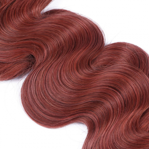 10 x Tape In - 14 - Rot - GEWELLT Hair Extensions - 2,5g - NOVON EXTENTIONS 60 cm