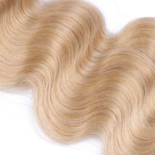 Tape Extensions #24 Goldblond gewellt &ndash; 100 % Echthaar