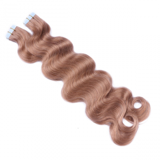Tape Extensions #27 Honigblond gewellt &ndash; 100 % Echthaar