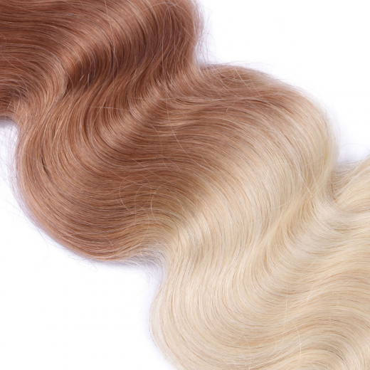 10 x Tape In - 12/60 Ombre - GEWELLT Hair Extensions - 2,5g - NOVON EXTENTIONS 60 cm