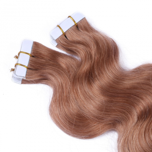 10 x Tape In - 12/60 Ombre - GEWELLT Hair Extensions - 2,5g - NOVON EXTENTIONS 60 cm
