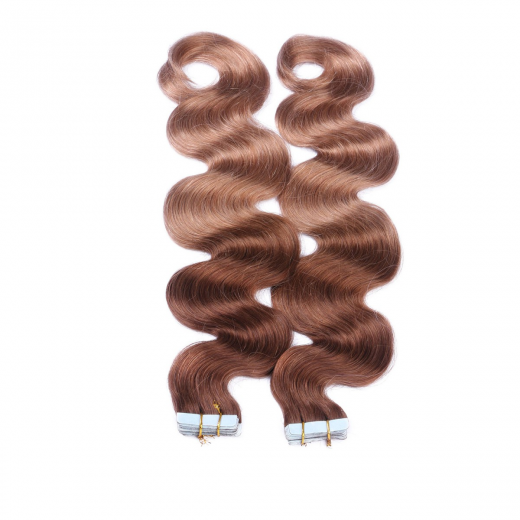 10 x Tape In - 4/27 Ombre - GEWELLT Hair Extensions - 2,5g - NOVON EXTENTIONS 60 cm