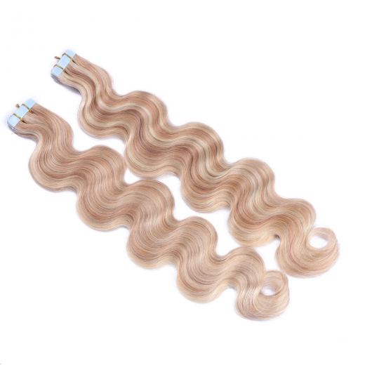 10 x Tape In - 12/613 Gestrhnt - GEWELLT Hair Extensions - 2,5g - NOVON EXTENTIONS 60 cm