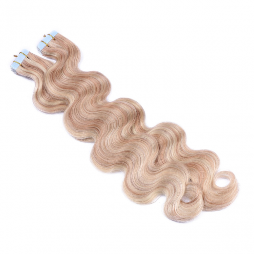 10 x Tape In - 12/613 Gestrhnt - GEWELLT Hair Extensions - 2,5g - NOVON EXTENTIONS 60 cm
