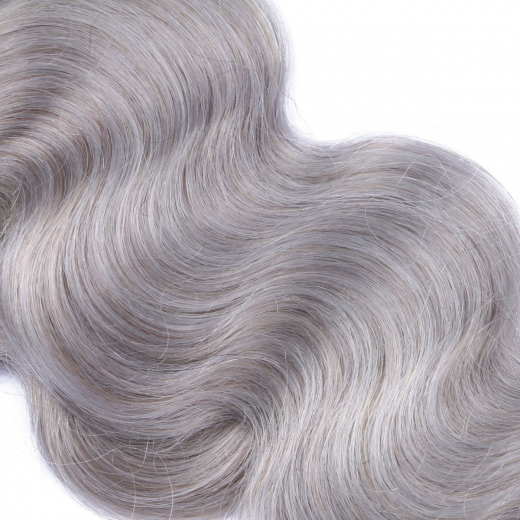 Tape Extensions Silver gewellt &ndash; 100 % Echthaar