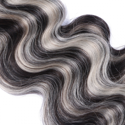 10 x Tape In - 1b / Grey Gestr�hnt - GEWELLT Hair Extensions - 2,5 g - NOVON EXTENTIONS