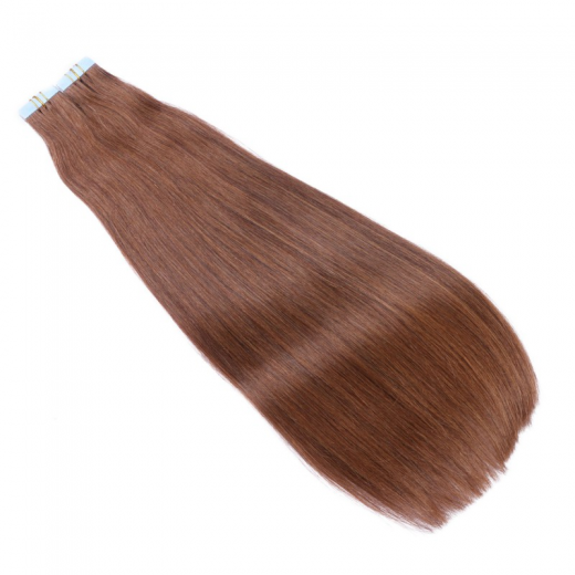 10 x Tape In - 6 Braun - Hair Extensions - 2,5g - NOVON EXTENTIONS 70 cm