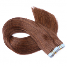 10 x Tape In - 6 Braun - Hair Extensions - 2,5g - NOVON...