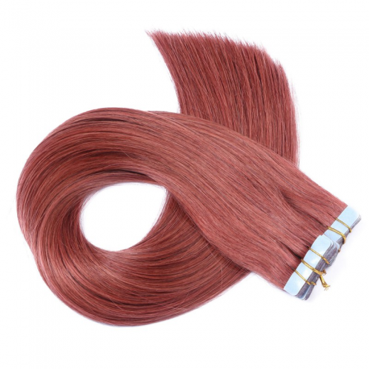 10 x Tape In - 14 Rot - Hair Extensions - 2,5g - NOVON EXTENTIONS 70 cm