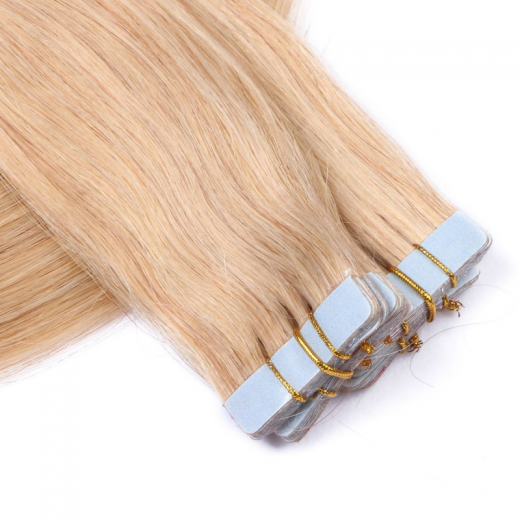 10 x Tape In - 18 Naturaschblond - Hair Extensions - 2,5g - NOVON EXTENTIONS 70 cm