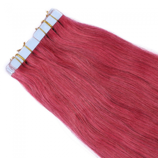 10 x Tape In - Burg - Hair Extensions - 2,5g - NOVON EXTENTIONS 70 cm