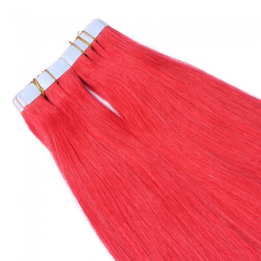 10 x Tape In - Red - Hair Extensions - 2,5g - NOVON EXTENTIONS 70 cm
