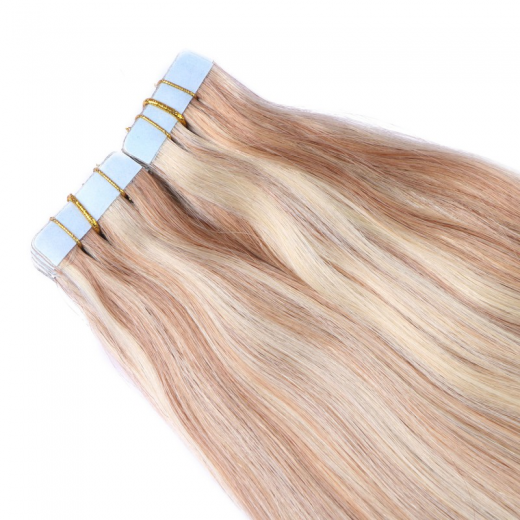 10 x Tape In - 12/613 Gestrhnt  - Hair Extensions - 2,5g - NOVON EXTENTIONS 70 cm