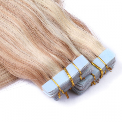 10 x Tape In - 12/613 Gestrhnt  - Hair Extensions - 2,5g - NOVON EXTENTIONS 70 cm