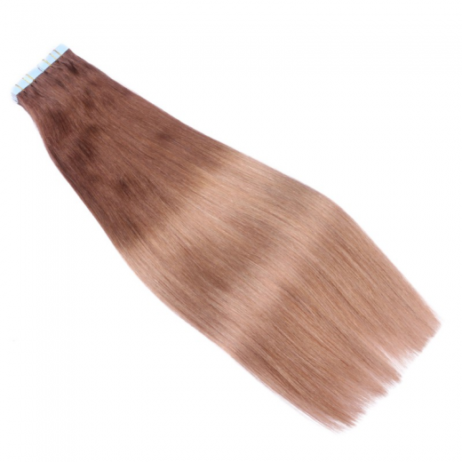 10 x Tape In - 4/27 Ombre - Hair Extensions - 2,5g - NOVON EXTENTIONS 70 cm