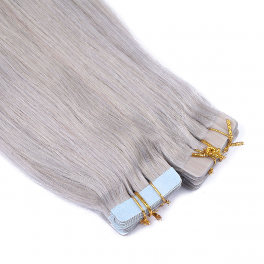 10 x Tape In - Silver - Hair Extensions - 2,5g - NOVON EXTENTIONS 70 cm