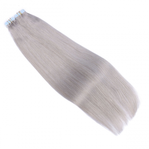 10 x Tape In - Silver - Hair Extensions - 2,5g - NOVON EXTENTIONS 70 cm