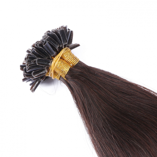 25 x Keratin Bonding Hair Extensions - 2 Dunkelbraun - 100% Echthaar - NOVON EXTENTIONS 50 cm - 1 g