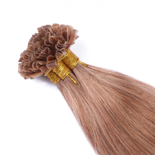 25 x Keratin Bonding Hair Extensions - 10 Leichtbraun - 100% Echthaar - NOVON EXTENTIONS 40 cm - 1 g