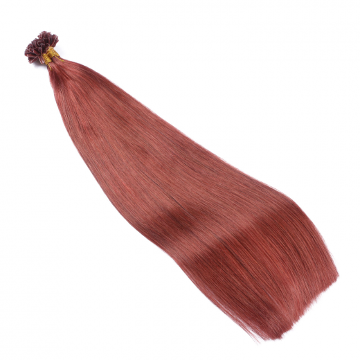 25 x Keratin Bonding Hair Extensions - 14 Rot - 100% Echthaar - NOVON EXTENTIONS 60 cm - 1 g
