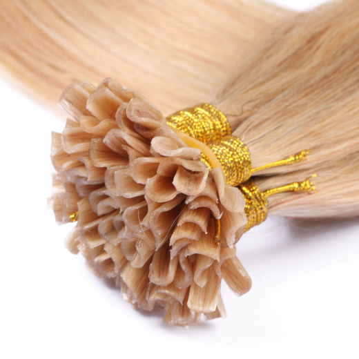 25 x Keratin Bonding Hair Extensions - 18 Naturaschblond - 100% Echthaar - NOVON EXTENTIONS 50 cm - 0,5 g