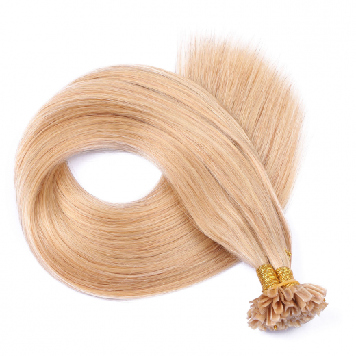 25 x Keratin Bonding Hair Extensions - 18 Naturaschblond - 100% Echthaar - NOVON EXTENTIONS 60 cm - 0,5 g