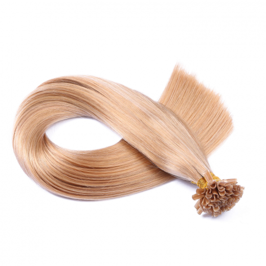 25 x Keratin Bonding Hair Extensions - 20 Aschblond 120% Echthaar - NOVON EXTENTIONS 40 cm - 0,5 g