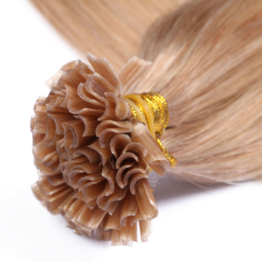 25 x Keratin Bonding Hair Extensions - 20 Aschblond 100% Echthaar - NOVON EXTENTIONS 60 cm - 0,5 g