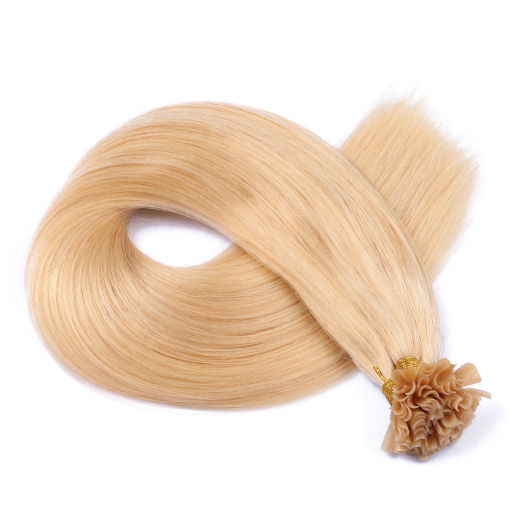 25 x Keratin Bonding Hair Extensions - 24 Goldblond - 100% Echthaar - NOVON EXTENTIONS 70 cm - 1 g